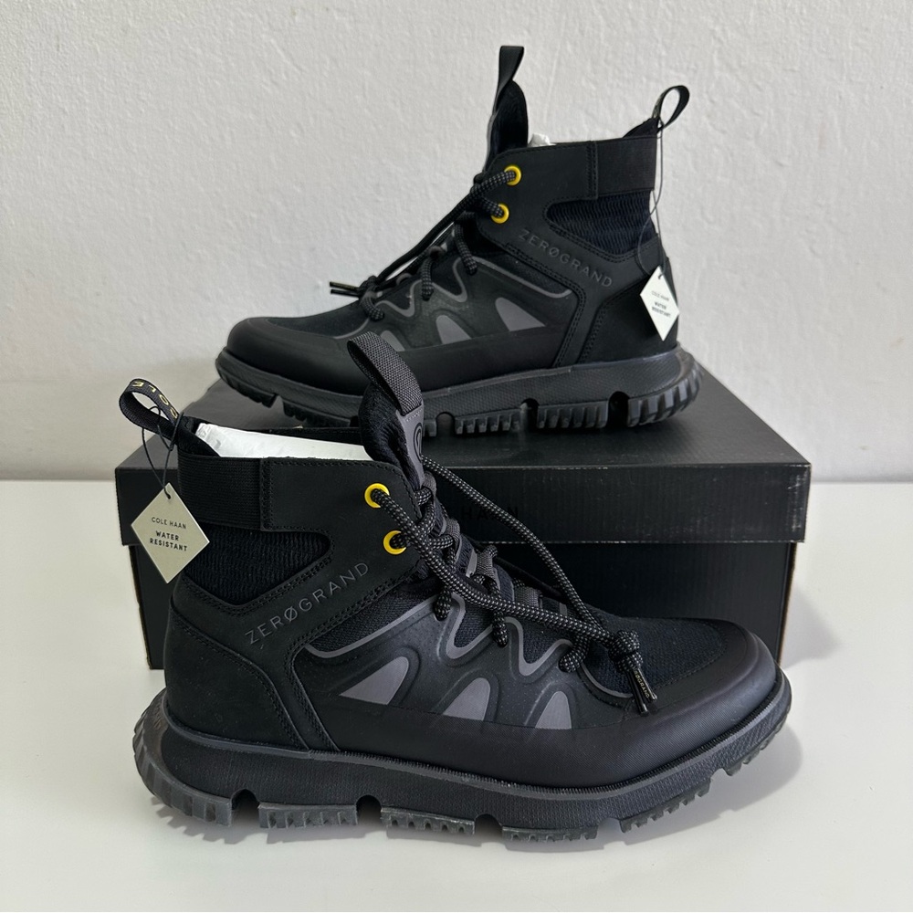 Cole Haan Men's US Size 9M Black Zerogrand City Trekker Waterproof Boots - New - Picture 3 of 11